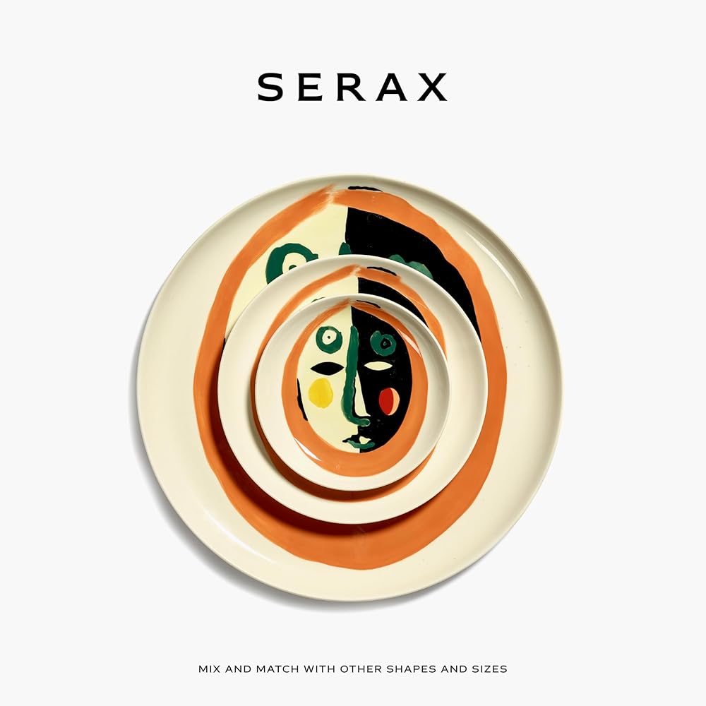 Assiette à Petit-Déjeuner Serax | Vaisselle Feast par Ottolenghi | 4 Assiettes à Dessert | Service de Table en Grès aux Couleurs Assorties | Vaisselle pour Dîner à la Maison, Fête, Noël : Cuisine et Maison