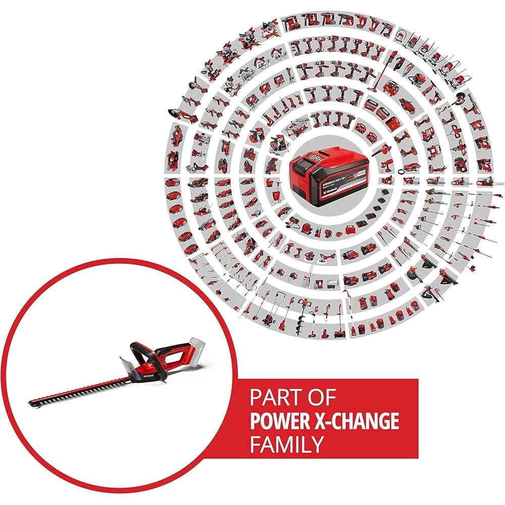 Einhell Taille-haies sans fil GC-CH 18/40 Li Solo Power X-Change (18 V, longueur de coupe 40 cm , écartement des dents 13 mm) Livré sans batterie ni chargeur : Jardin
