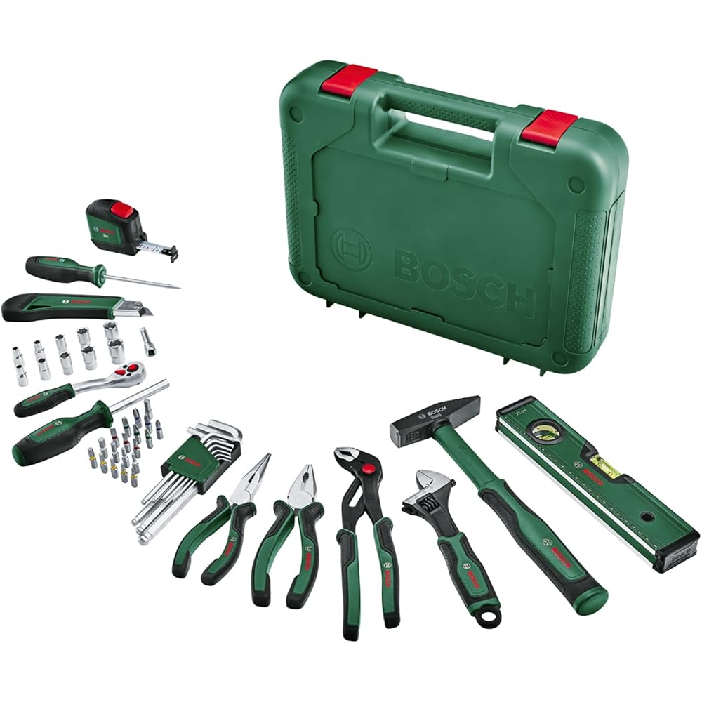 Bosch Home and Garden Set d’outils à main « Advanced » 52 pièces Bosch (set d’outils de grande qualité pour les bricoleurs passionnés et expérimentés;longévité élevée ; matériaux de grande qualité) : Jardin