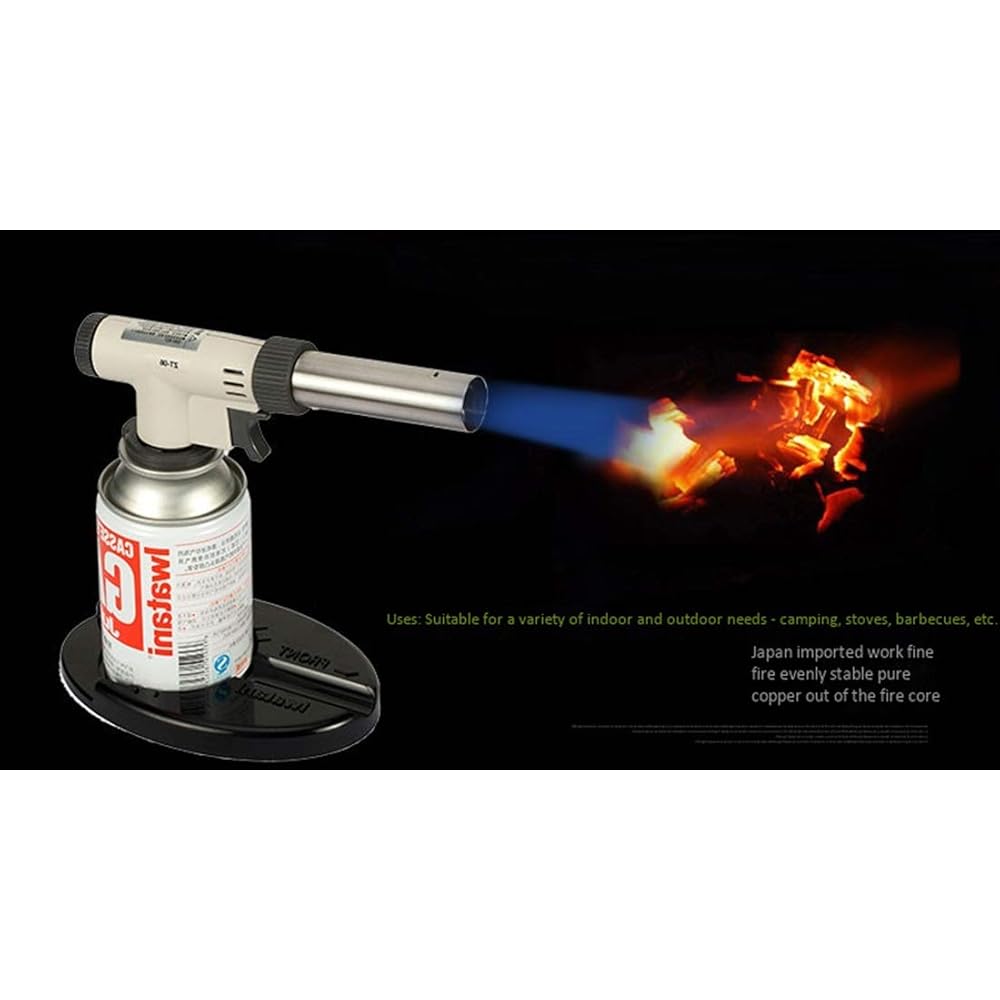 Gmjay Flamme Réglable D'allumeur de Cuisine de Butane de Chalumeau de Coup Approprié Au Camping/Faisant Cuire/Griller : Cuisine et Maison