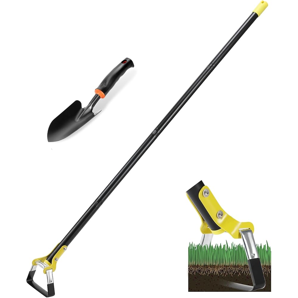 Hmseng Binette de jardin, 200 cm réglable à long manche pour planter des légumes, outil de jardin hollandais pour désherber le sol : Jardin