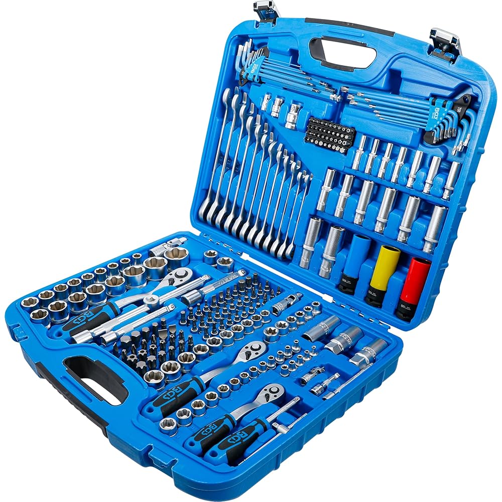 BGS 8820 | Coffret de Douilles à profil ondulé | 6,3 mm (1/4") / 10 mm (3/8") / 12,5 mm (1/2") | 218 pièces : Bricolage
