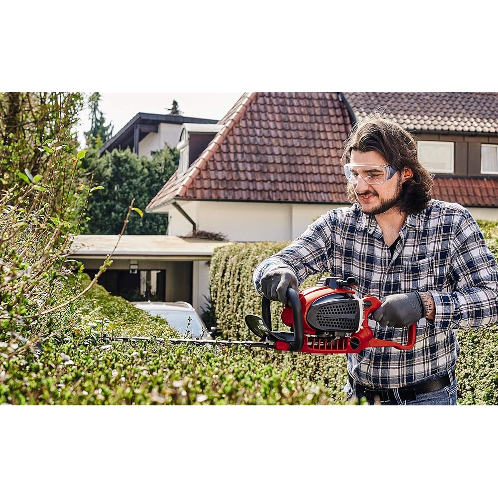 Einhell Taille-haies thermique GE-PH 2555 A (Moteur 2 temps à vibrations atténuées, Réservoir carburant 330 ml, Longueur de coupe 55 cm, System AutoChoke et amorçage "Primer“) : Jardin
