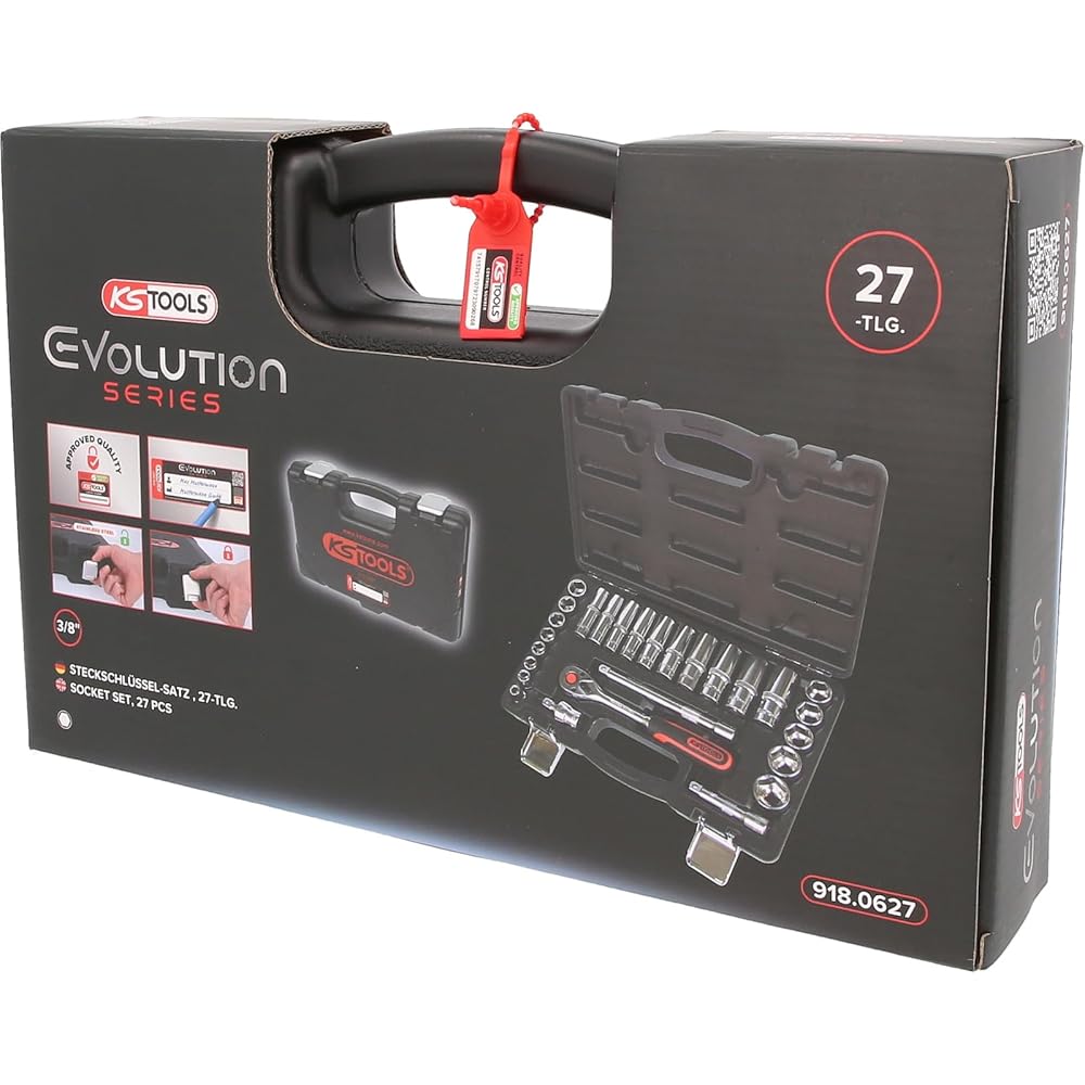KS Tools 918.0627 Coffret de douilles 3/8" - CHROMEplus - 27pcs : Bricolage