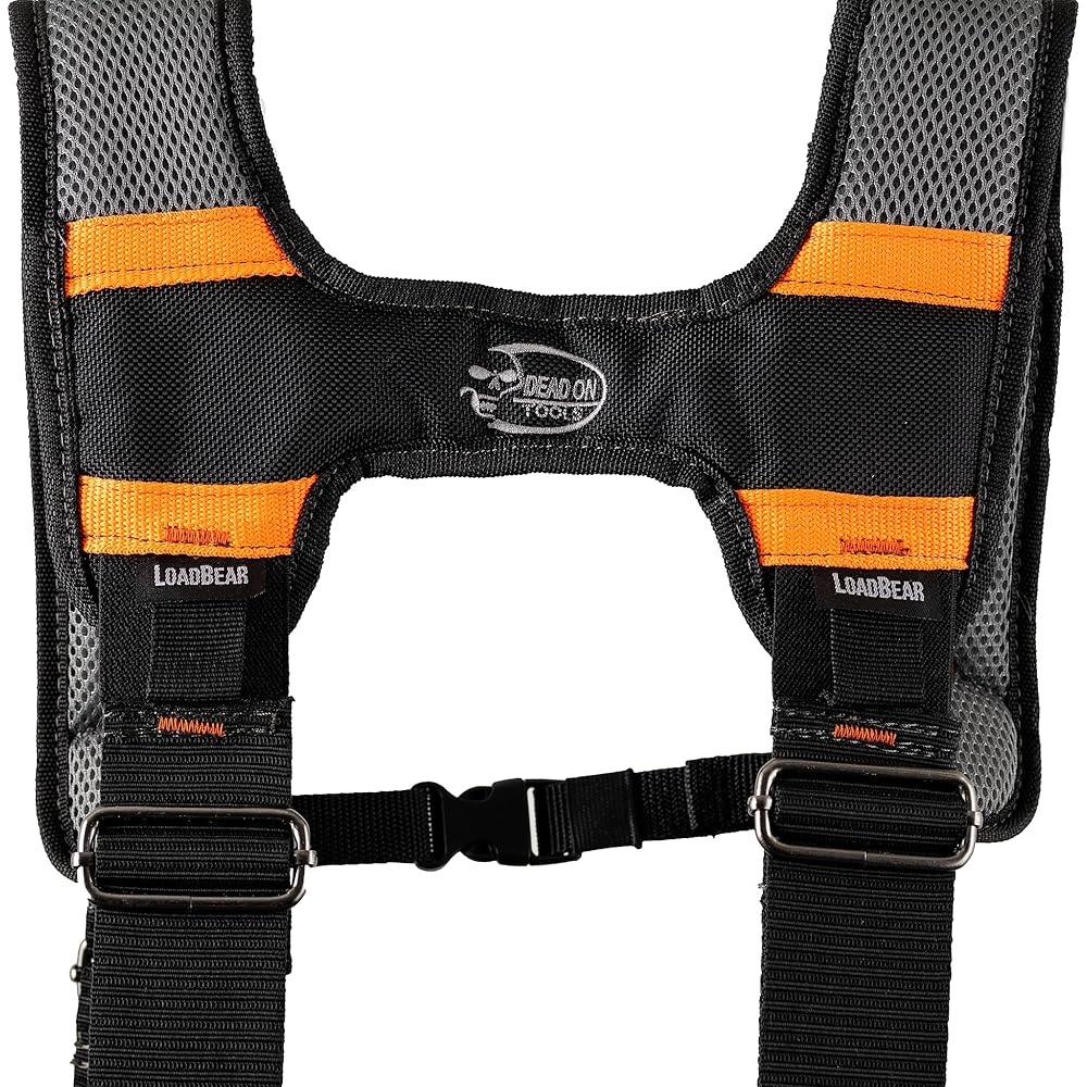 Dead On Tools - Ceinture à outils de charpentier 1680 deniers avec bretelles (HDP400945), noir : Mode