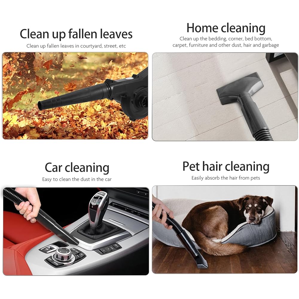 Karlak Souffleur à feuilles sans fil 21 V 4,0 A Lithium 2 en 1 Balayeuse et aspirateur souffleur d'air électrique d'ordinateur Kit d'outils électriques de jardin avec tuyau d'aspiration : Jardin
