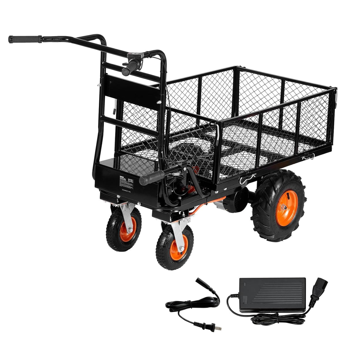 VEVOR Chariot utilitaire électrique 36 V batterie 432 Wh capacité de charge 300 kg