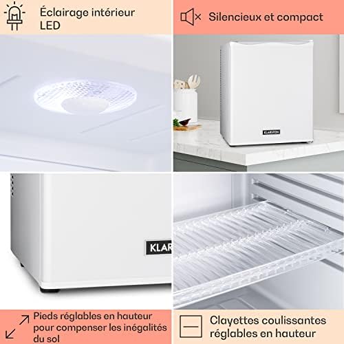 Klarstein Mini frigo de chambre 30L silencieux, réglable 5-15°C