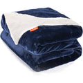 Sweetnight Couverture 230x270 cm Couverture Sherpa Canape, Jeté de Canapé Bleu, Couverture Polaire Epaisse Hiver et Été, Plaid Fourrure Polaire pour Chambre à Coucher, Canapé, Lit : Cuisine et Maison