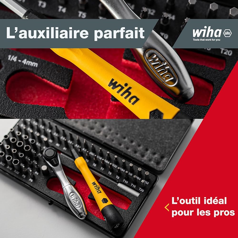 Wiha Jeu de 65 embouts avec coffret : Bricolage