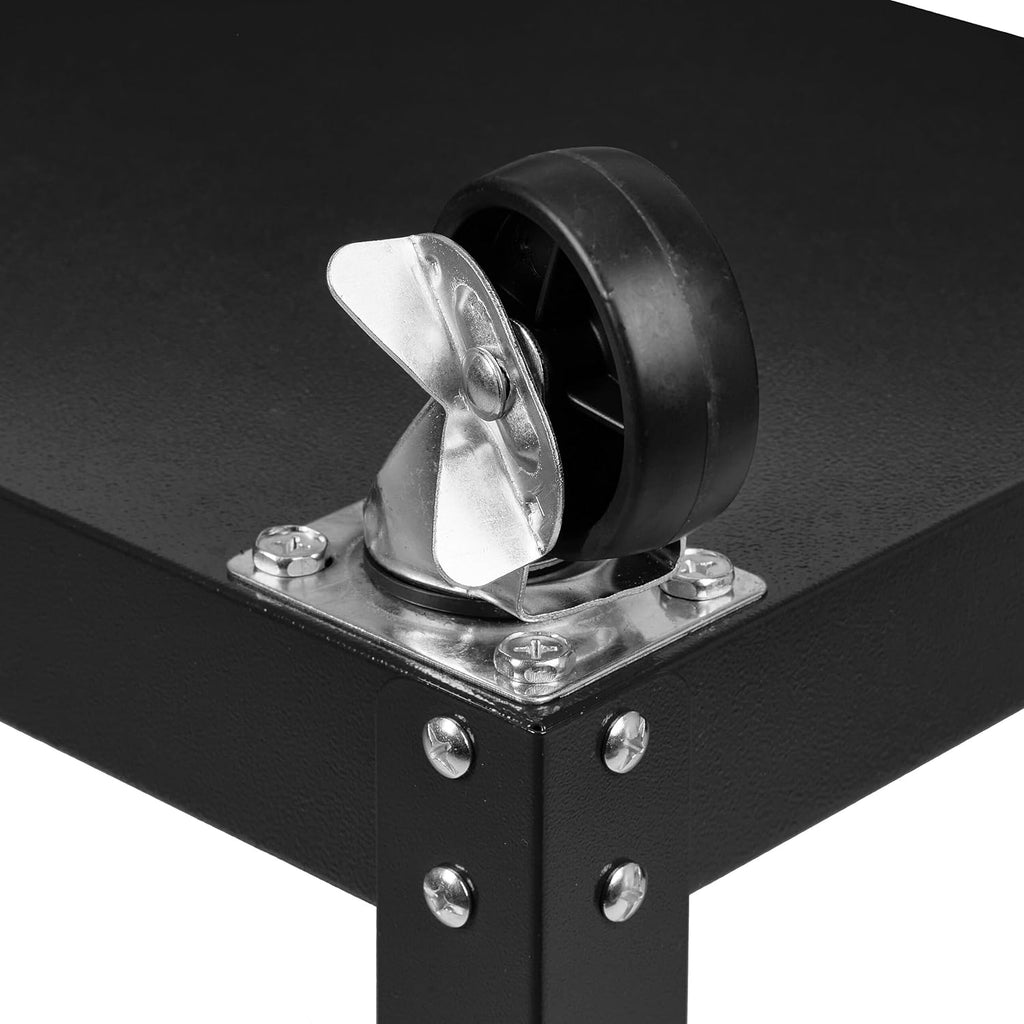 Relaxdays Chariot d'atelier, 3 Niveaux, Charge maximale : env. 100 kg, H x L x P : 76 x 78 x 35 cm, Noir : Bricolage