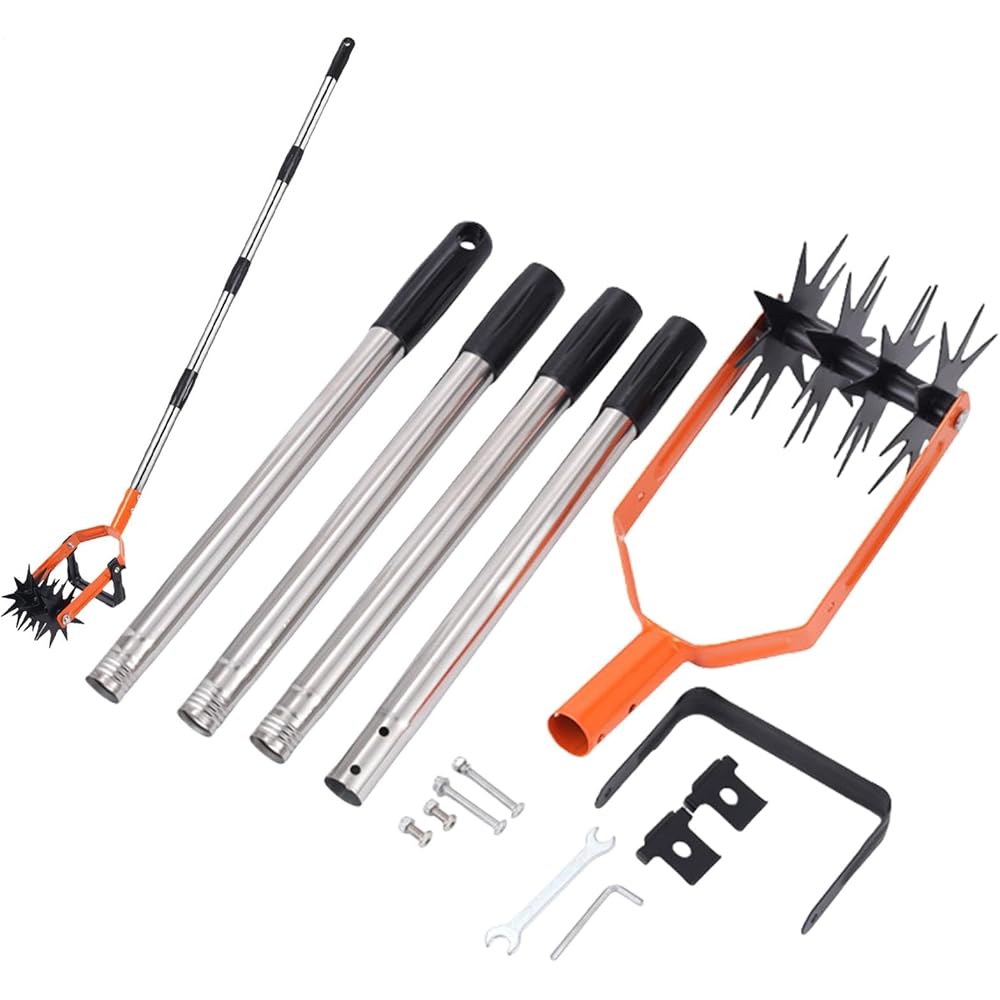 Outil de Jardinage à Main, motoculteur Rotatif de Jardin | Cultivateur Rotatif à Main pour Jardin,Outil de mélange de Sol à poignée antidérapante pour sols durs et Mous pour Les Amateurs de Jardinage : Jardin
