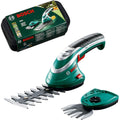 Bosch Home and Garden Set Sculpte-Haies et Taille-Herbes sans fil - Isio (3,6 V 1,5 Ah, Set 2 Lames, Chargeur) 600833102 Aqua Green : Jardin