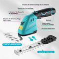 DURATECH Cisaille Sculpte-Haie Electrique, Taille-Herbes sans Fil 12V, Taille Haie Batterie 2000mAh, 2 Lames, Cisaille a Gazon Léger pour Coupe, Elagage, avec Sac Oxford : Jardin