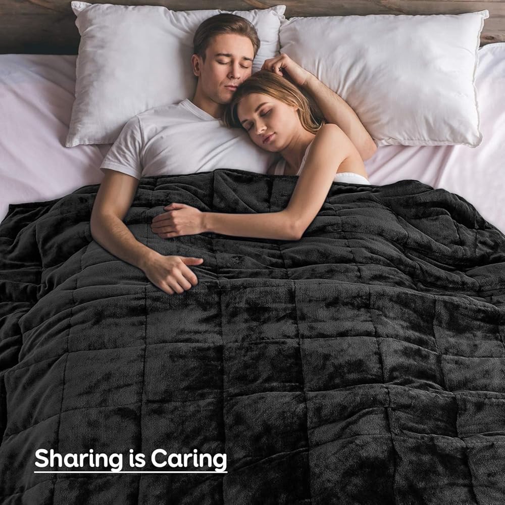 Sivio Couverture lestée pour Adulte - 7 kg - Couverture Lourde en Flanelle Douce réversible - Couverture lestée Extra Chaude et Confortable - 150 x 200 cm - Double Face - Noir : Cuisine et Maison