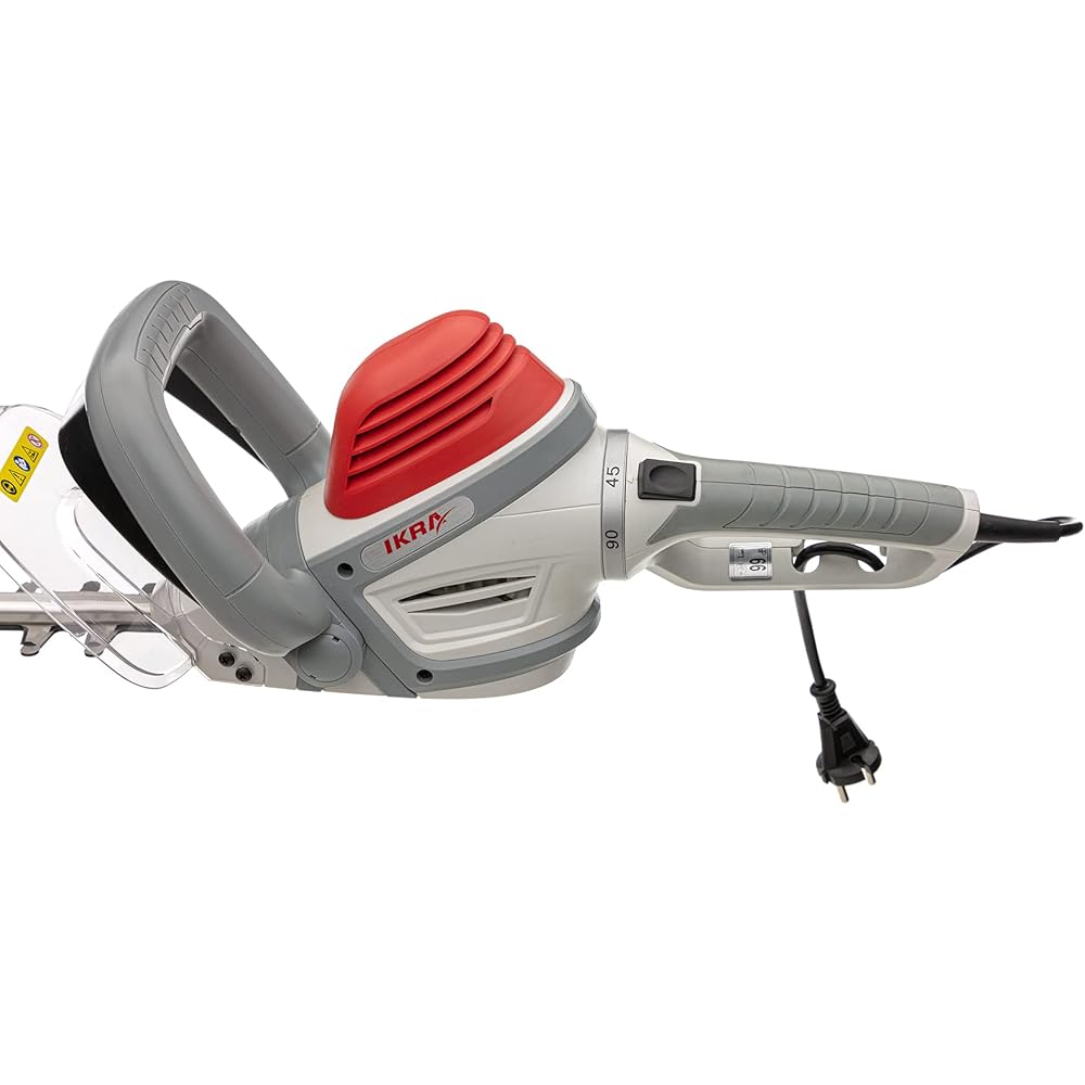 IKRA taille-haie électrique IHS 650 longueur de coupe 55cm, ecartement 22mm, 650W, poignée tournante à 180° : Jardin