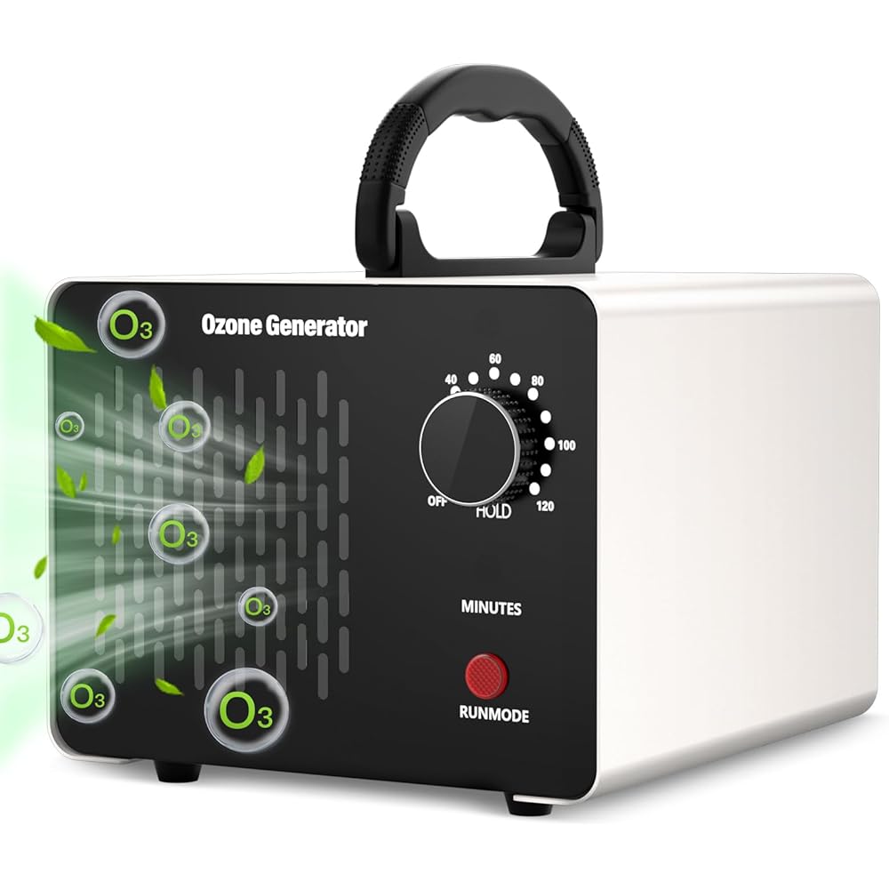Générateur d'ozone anti Odeur 28000 mg/h, Professionnelle à Ozone pour Voiture, Générateur d'ozone Purificateur d'air avec Minuteur, Elimination des Odeurs et Désinfection : Cuisine et Maison