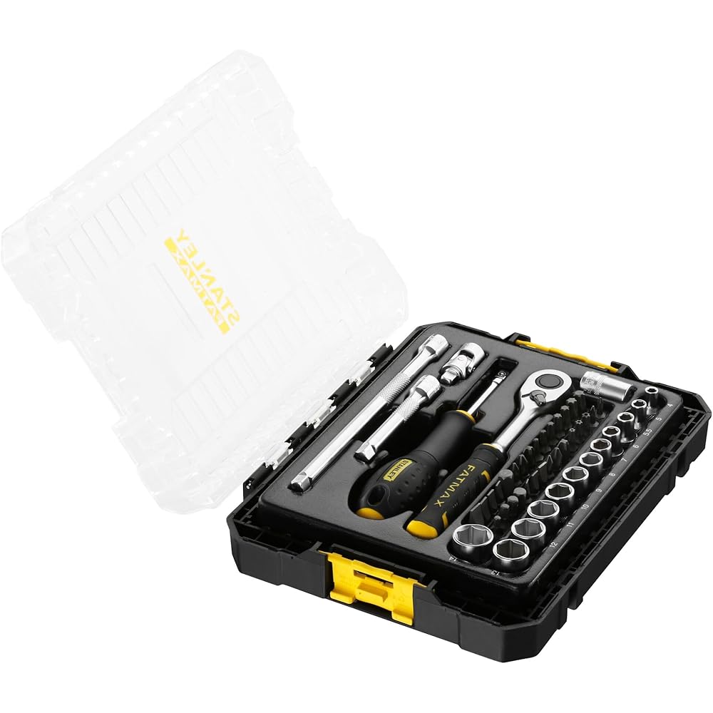 Stanley - COFFRET DE DOUILLES STAKBOX M - ¼’’ - JEU DE 48 PCS - FATMAX - FMMT98101-0 Multicolore : Bricolage