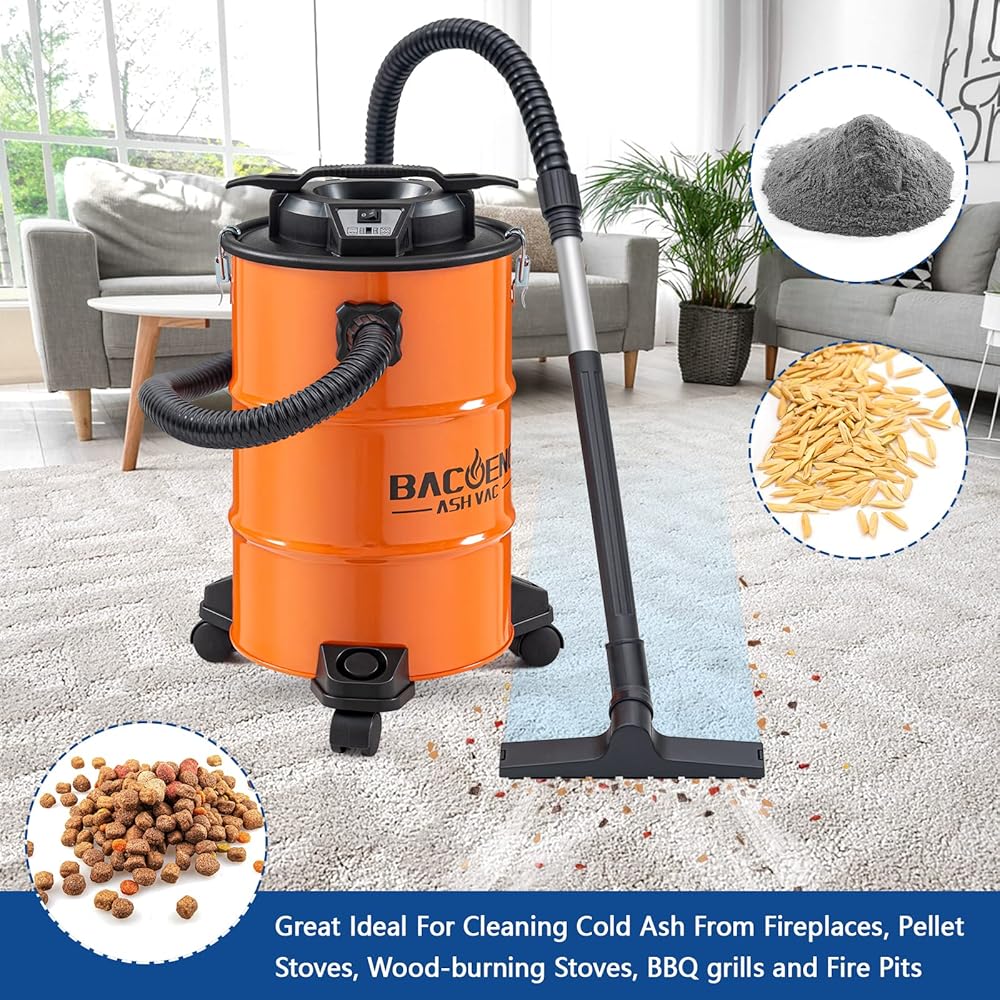 BACOENG Aspirateur Cendre avec Système de Filtration Double, 1200W, 20L : Cuisine et Maison