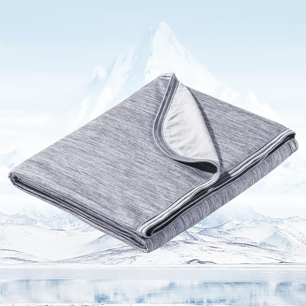 Avoalre Couverture Été 2 en 1 Couverture de Refroidissement par Arc-Chill 3.0 Fibre Froid Q-Max>0,5 Japonais Couverture Froide Anti-acariens et Doux pour Lit Canapé Voyage Enfant Bureau 200x220cm-Gris : Cuisine et Maison