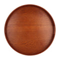 Grand plateau de service rond en bois de 50 cm - Accessoire de cuisine pour le restaurant à domicile : Cuisine et Maison