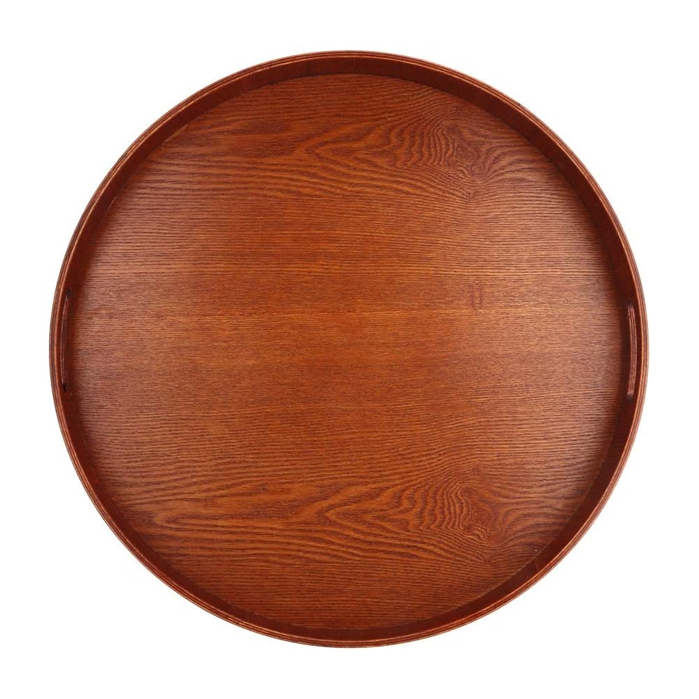 Grand plateau de service rond en bois de 50 cm - Accessoire de cuisine pour le restaurant à domicile : Cuisine et Maison