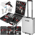 tectake® Caisse à outils sur roulettes Boîte à outils en Aluminium 799 Pièces 3 Compartiments, Rangement atelier Outillage à main Bricolage Embout visseuse Kit tournevis Rangement visserie : Bricolage