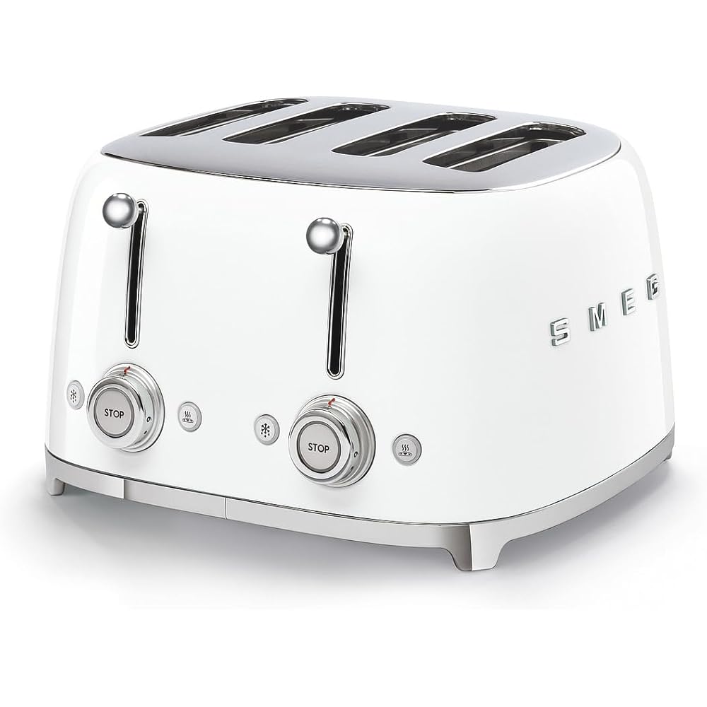 Smeg Grille-pain 4 Tranches TSF03WHEU Blanc