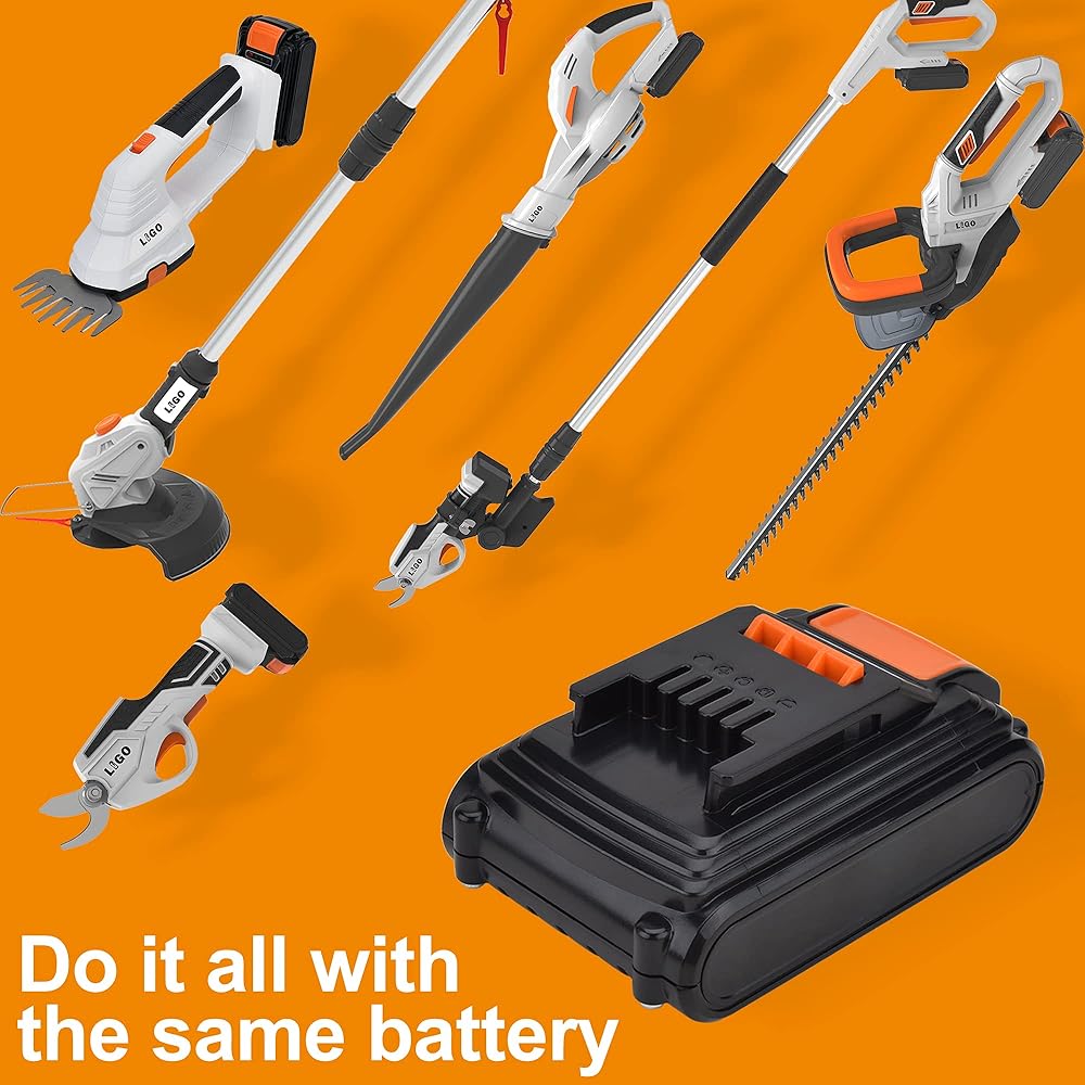 Taille-Haies, LIGO Cisaille à Gazon sans Fil de 20 V, 2 en 1 Sculpte-Haies et Taille-Herbes avec Batterie de 2 000 mAh et Chargeur pour Bordures de Pelouse et Arbustes : Bricolage