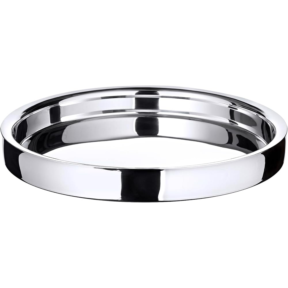 Edzard Plateau de Service Alaska en Acier Inoxydable, Rond, diamètre 32 cm : Cuisine et Maison