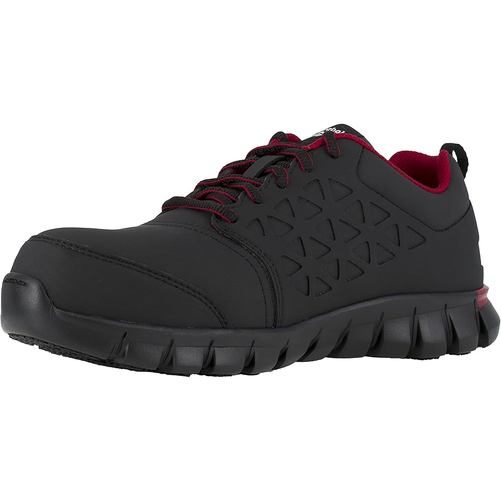 Reebok Sublite RB4058 Chaussures de travail à coussin rembourré pour homme Noir/rouge : Mode