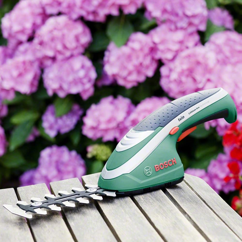 Bosch Home and Garden Set Sculpte-Haies et Taille-Herbes sans fil - Isio (3,6 V 1,5 Ah, Set 2 Lames, Chargeur) 600833102 Aqua Green : Jardin