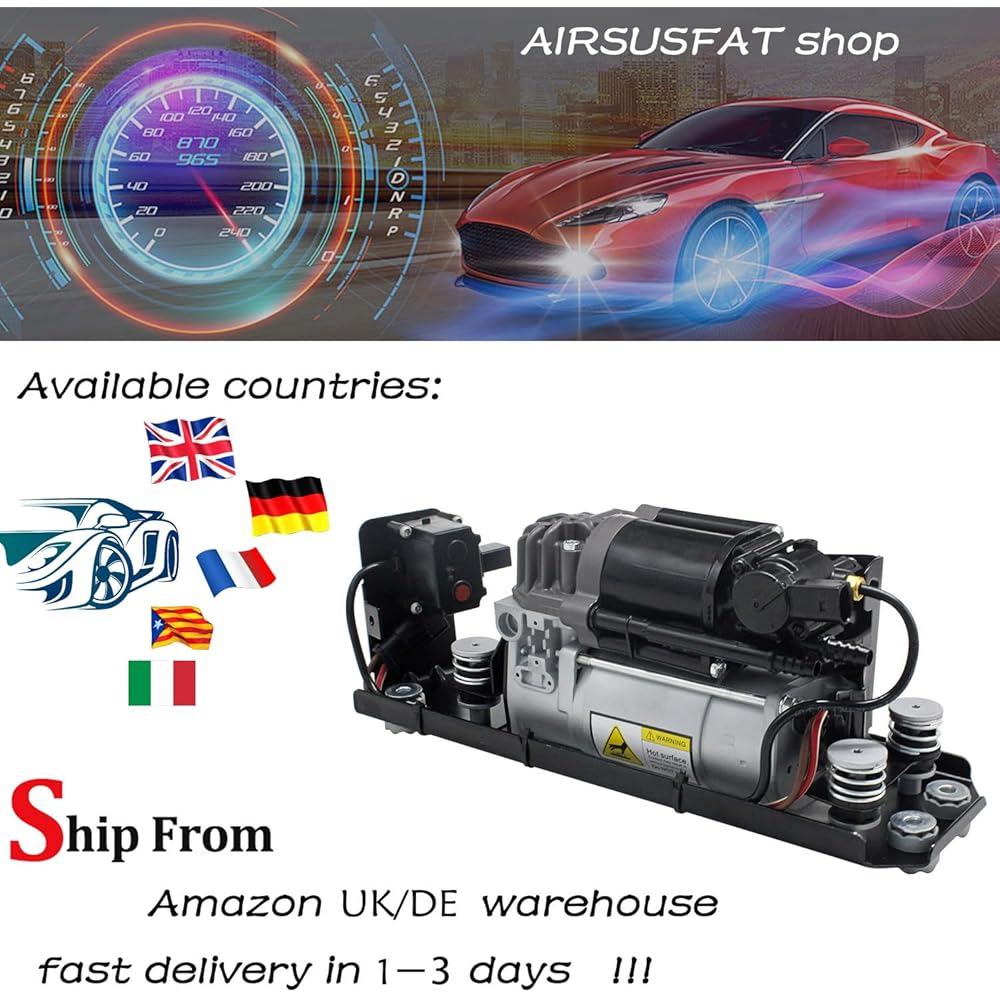 AIRSUSFAT Compresseur de suspension pneumatique avec support et bloc de valve pour BMW Série 7 F02 F11 37206784137, 37206789165, 37206789450 37206794465, 37206864215 : Auto et Moto