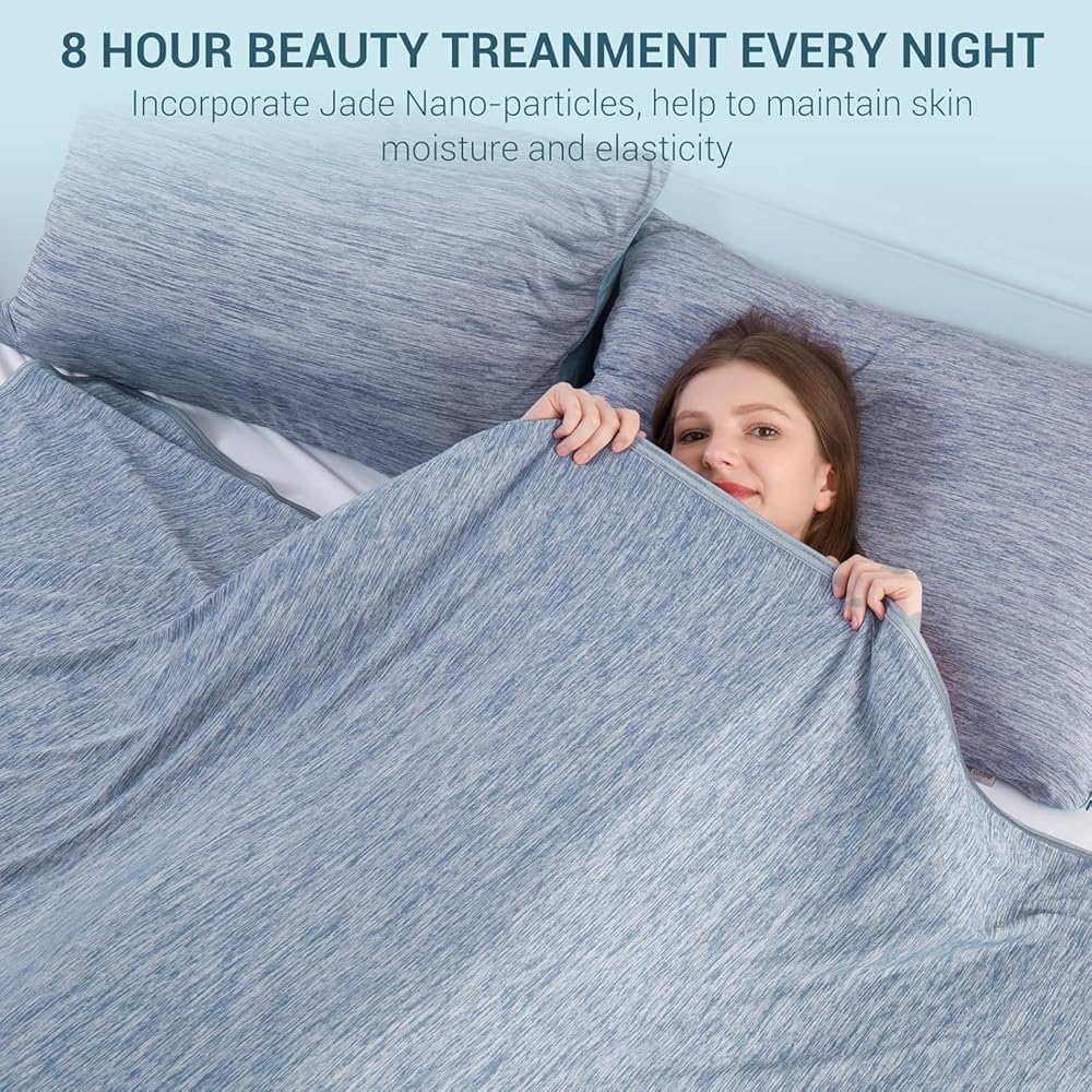 Elegear Couverture Rafraichissante d'été, Arc-Chill 3.0 Japonaise Fibre de Refroidissement Q-Max 0.5 Absorbant Chaleur Corporelle Couverture Ete Légère Plaid Coton pour Canapé Lit, Bleu, 220x240cm : Cuisine et Maison