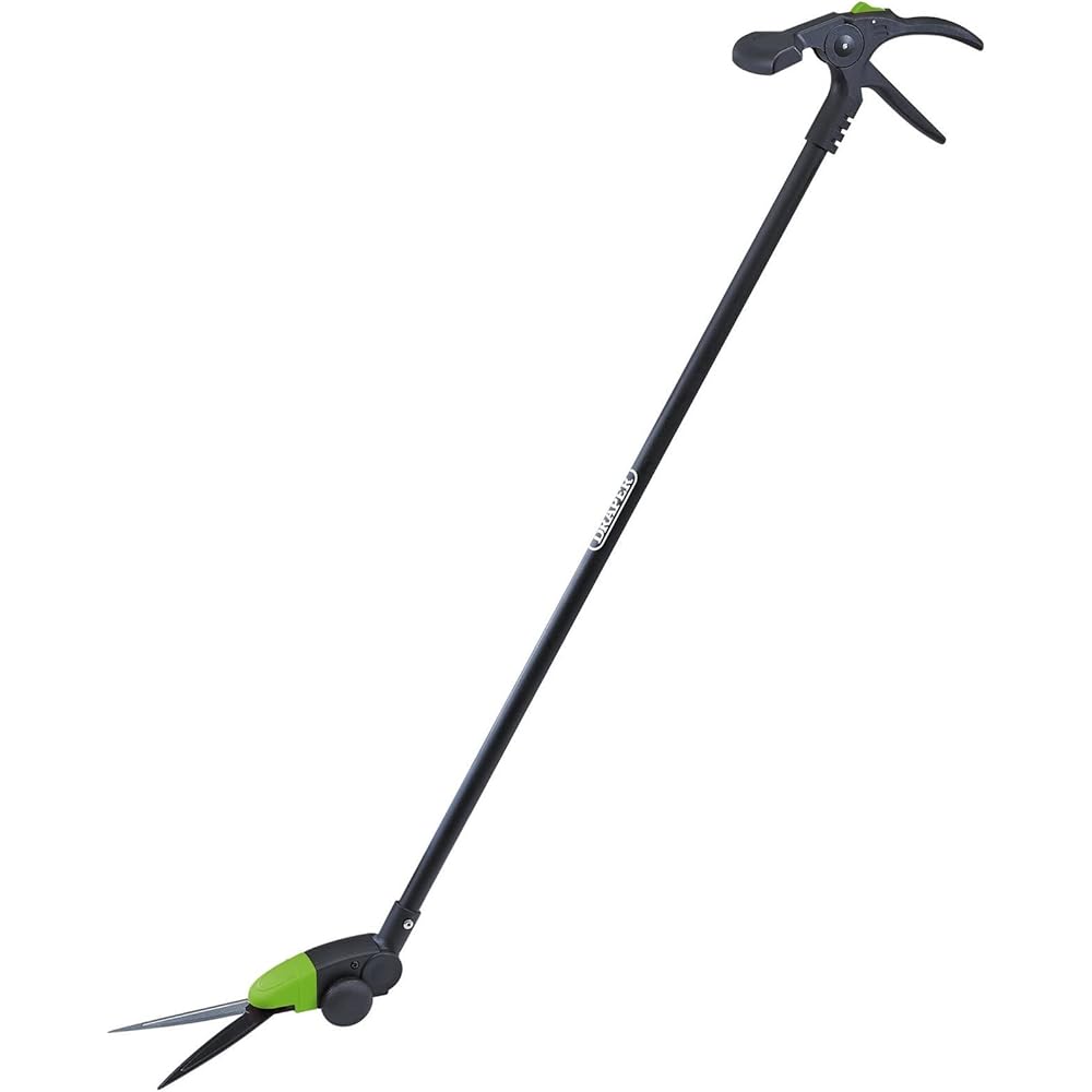 Draper Cisaille à gazon à manche long de 1,3 m | Tondeuse de jardinage avec roues | Lames de coupe d'herbe à 180 degrés | Outil manuel de jardin | 37795, Vert/Noir : Jardin